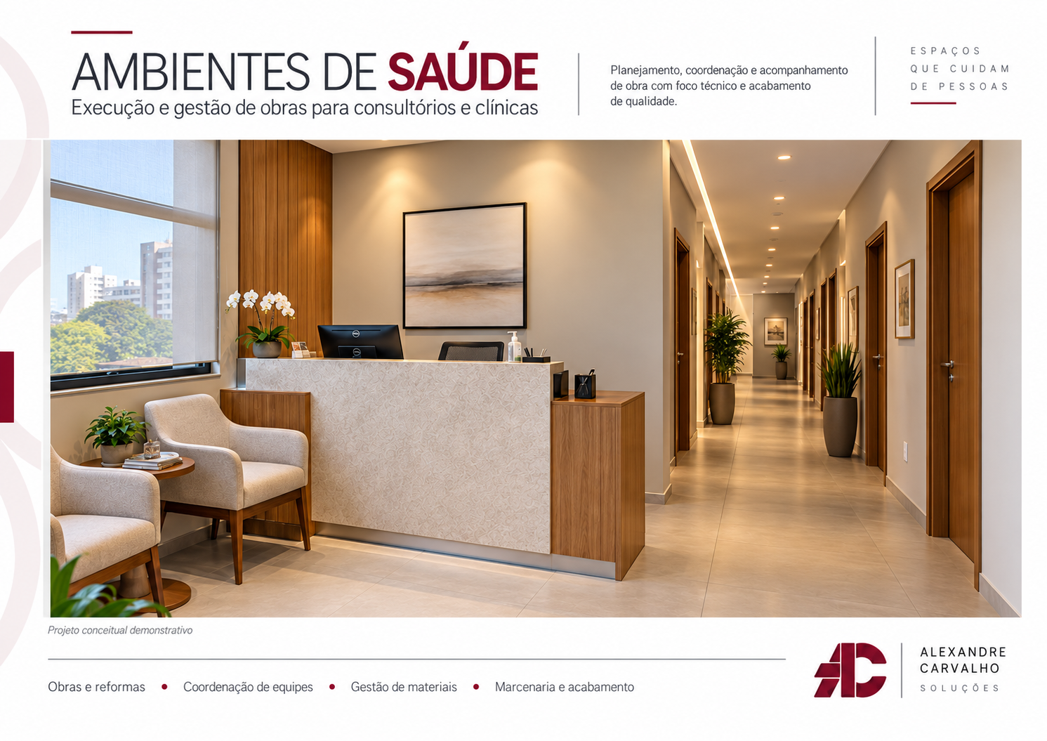 Ambientes de Saúde — capa do projeto conceitual de execução e gestão de obras